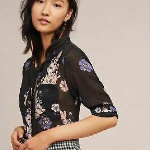 Anthropologie Tops - Medium Cloth + Stone Floral Button Down Blouse